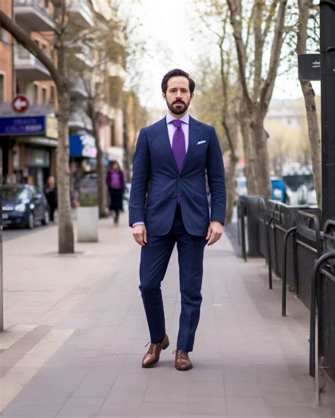 premier blu navy|navy suit purple tie.